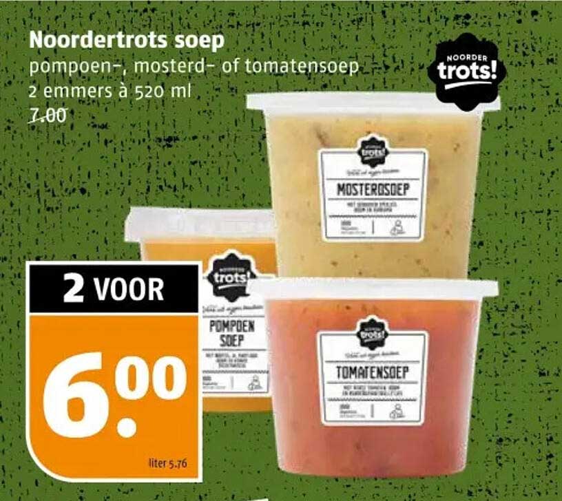 Noordertrots soep - pompoen-, mosterd- of tomatensoep