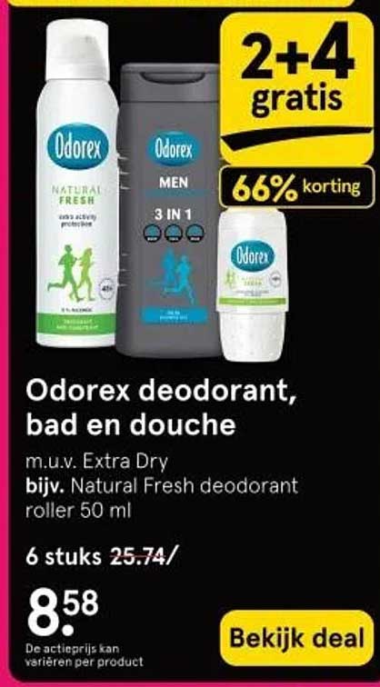 Odorex deodorant, bad en douche