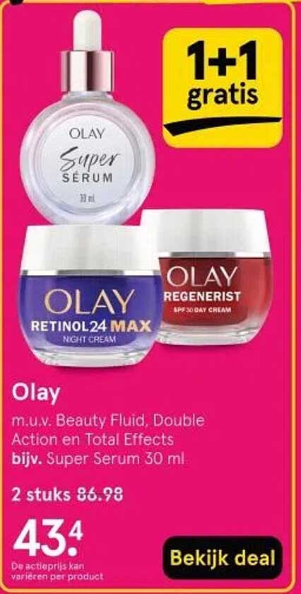 Olay m.u.v. Beauty Fluid, Double Action en Total Effects bijv. Super Serum 30 ml