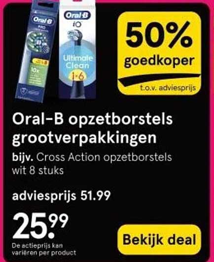 Oral-B opzetborstels grootverpakkingen