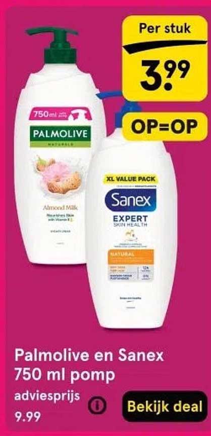 Palmolive en Sanex 750 ml pomp