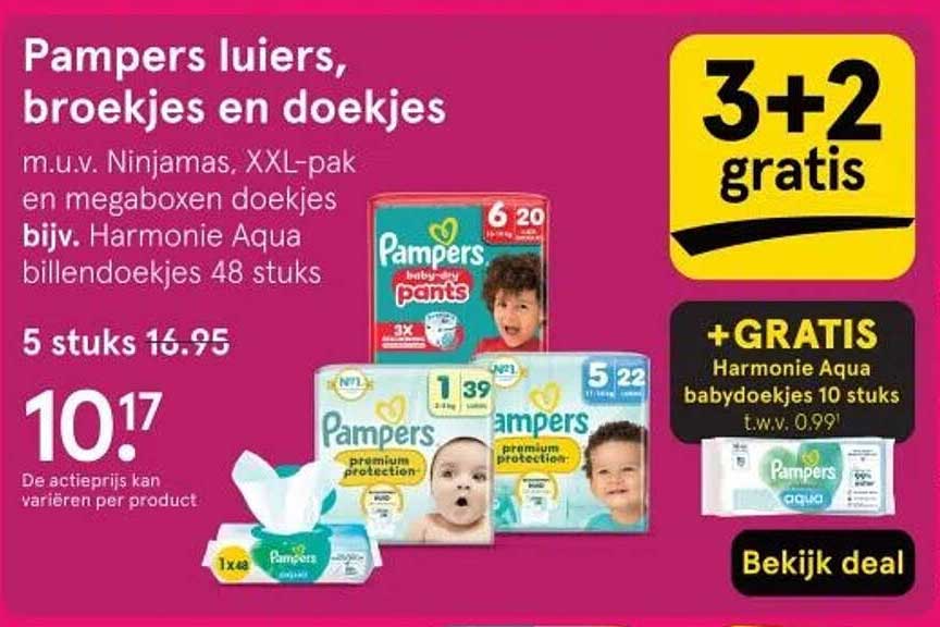 Pampers luiers, broekjes en doekjes
