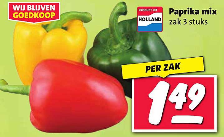 Paprika mix zak 3 stuks
