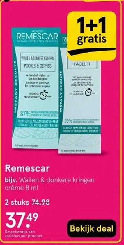 Remescar bijv. Wallen & donkere kringen crème 8 ml