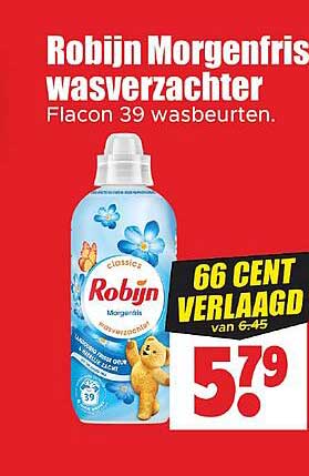 Robijn Morgenfris wasverzachter Flacon 39 wasbeurten