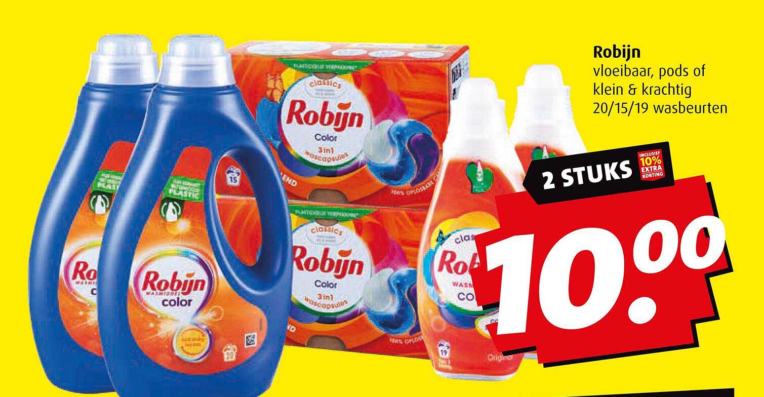 Robijn vloeibaar, pods of klein & krachtig 20/15/19 wasbeurten