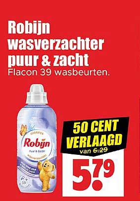 Robijn wasverzachter puur & zacht Flacon 39 wasbeurten.
