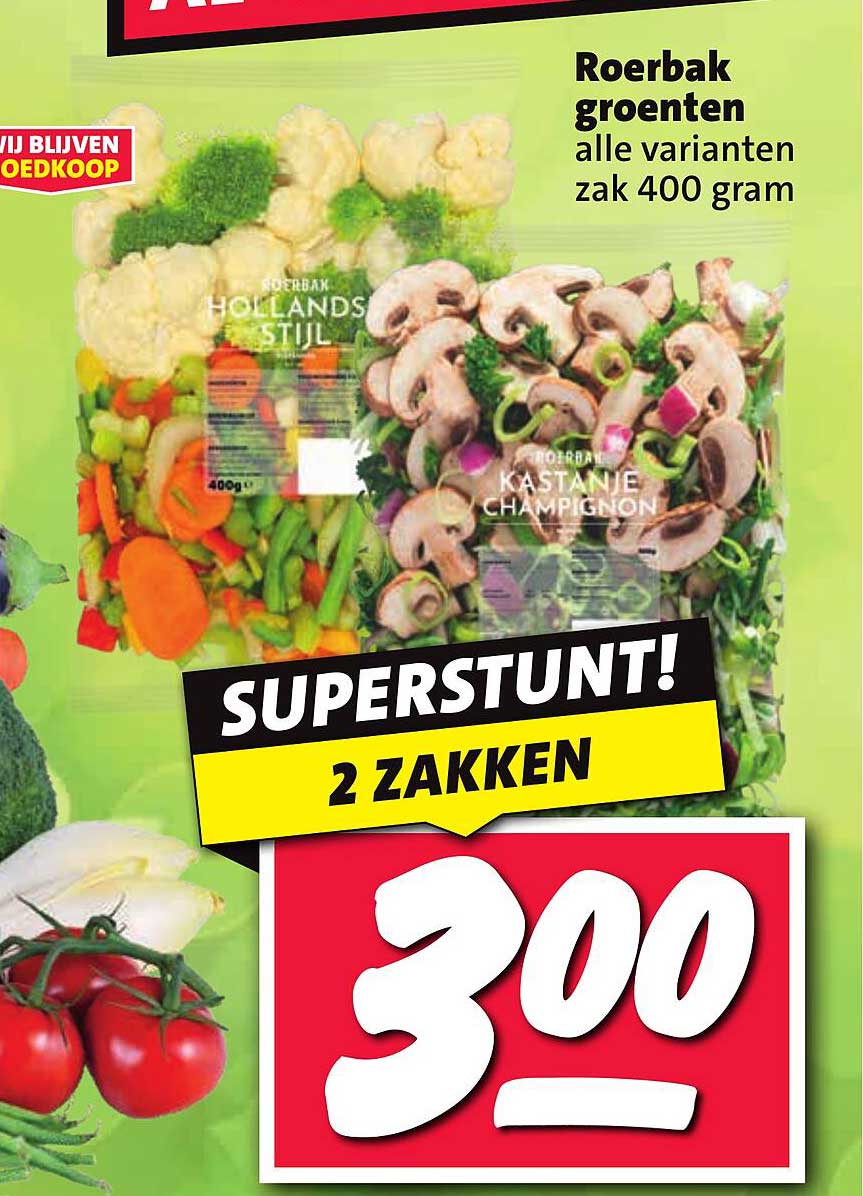 Roerbakgroenten alle varianten zak 400 gram
