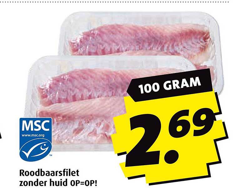 Roodbaarsfilet zonder huid OP=OP!