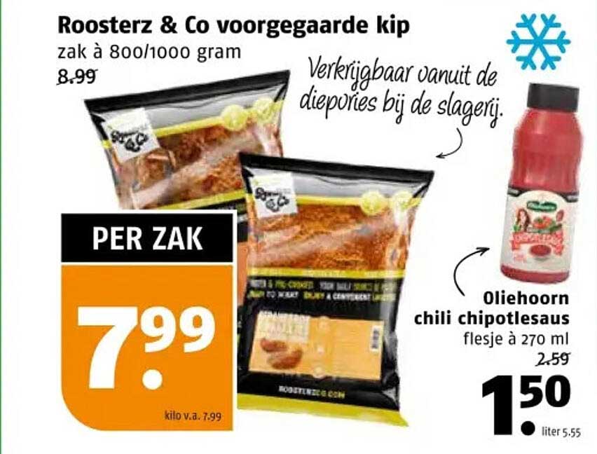 Roosterz & Co voorgesneden kip zak à 800/1000 gram
