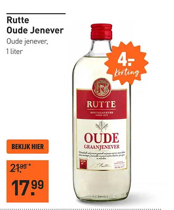 Rutte Oude Jenever, 1 liter