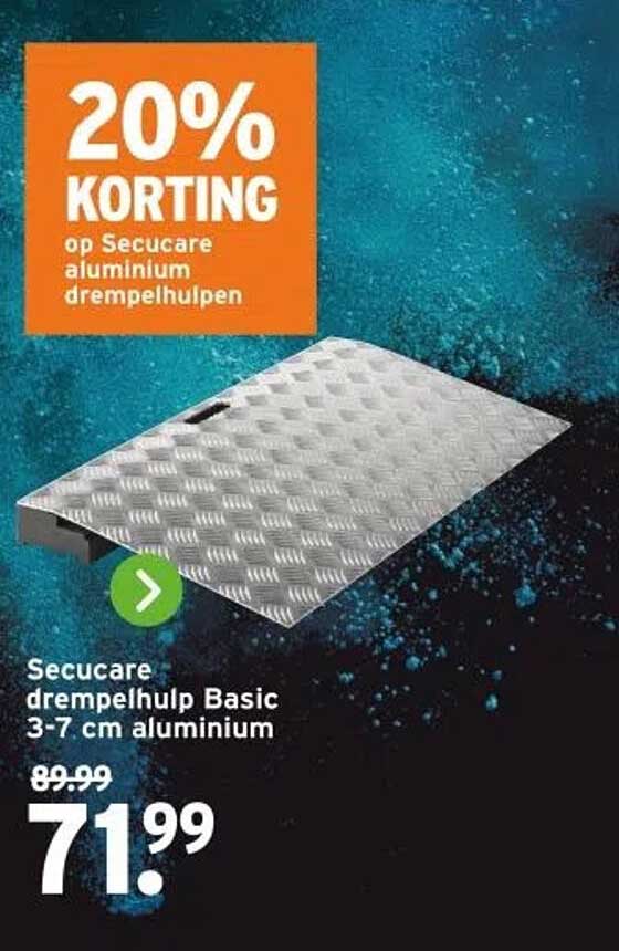 Secucare drempelhulp Basic 3-7 cm aluminium