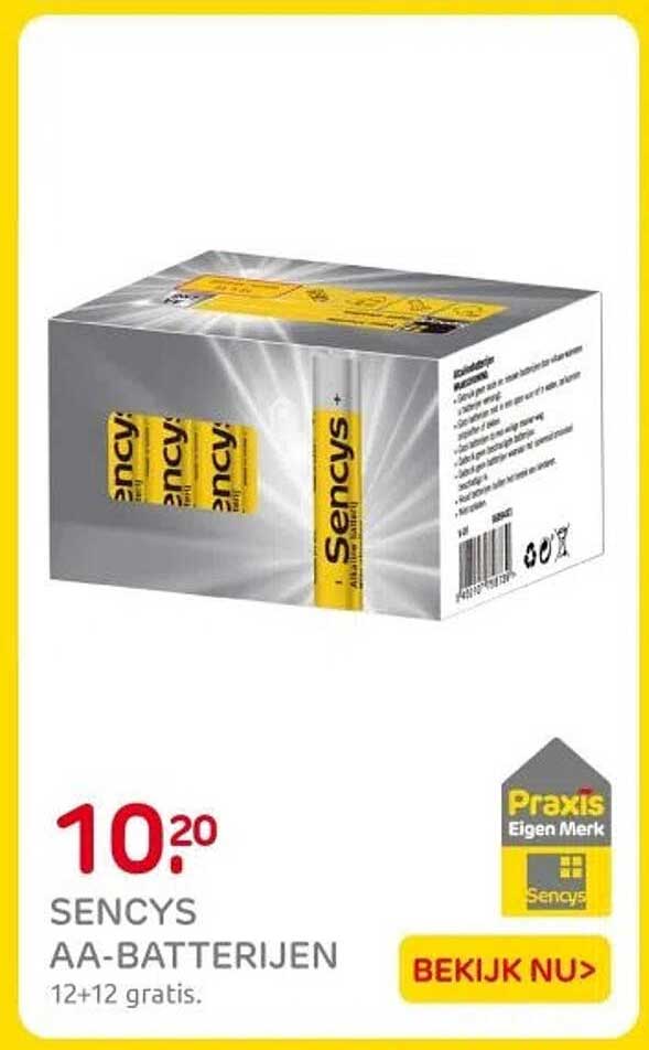 SENCYS AA-BATTERIJEN 12+12 gratis
