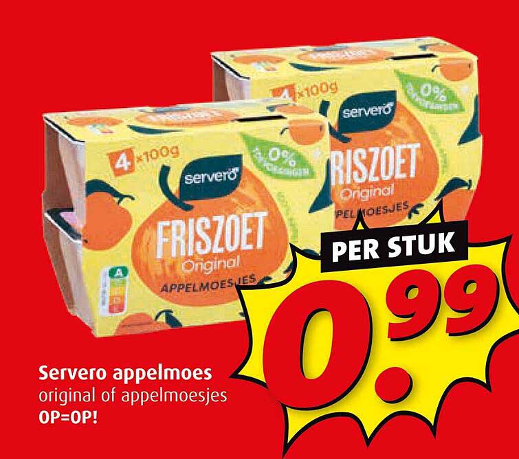 Servero appelmoes original of appelmoesjes 0P=0P!