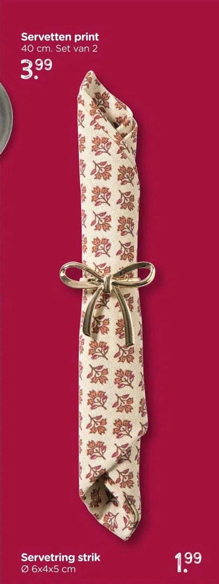 Servetten print 40 cm. Set van 2