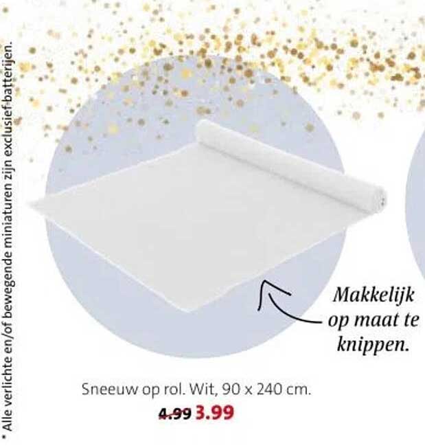 Sneeuw op rol. Wit, 90 x 240 cm.