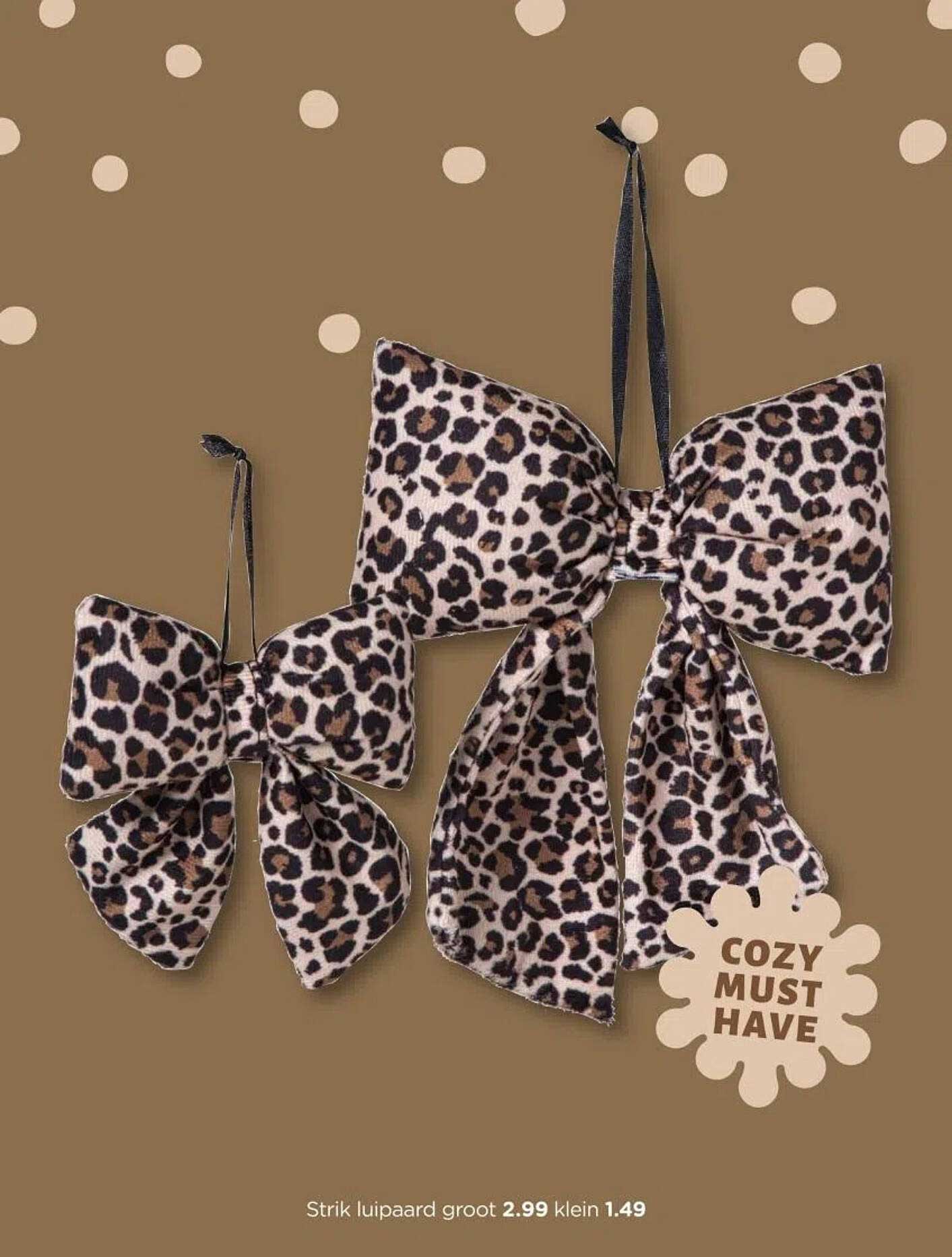Strik luipaard groot 2.99 klein 1.49