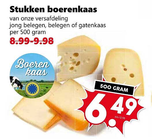 Stukken boerenkaas