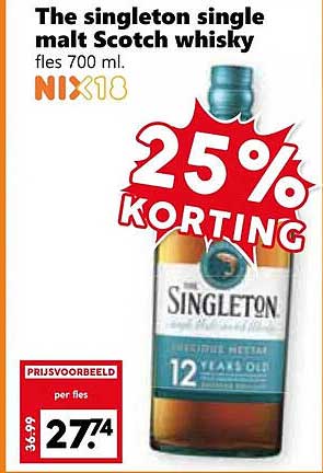 The singleton single malt Scotch whisky fles 700 ml.