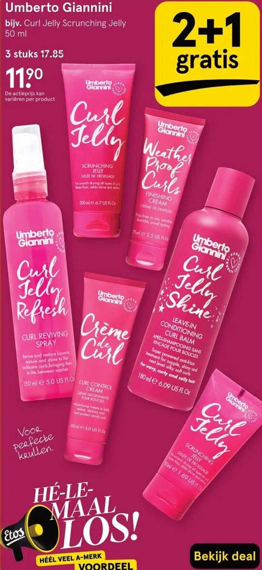 Umberto Giannini Curl Jelly Scrunching Jelly 50 ml 2+1 Gratis