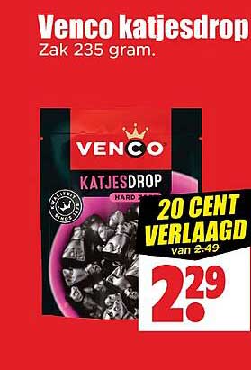 Venco katjesdrop Zak 235 gram