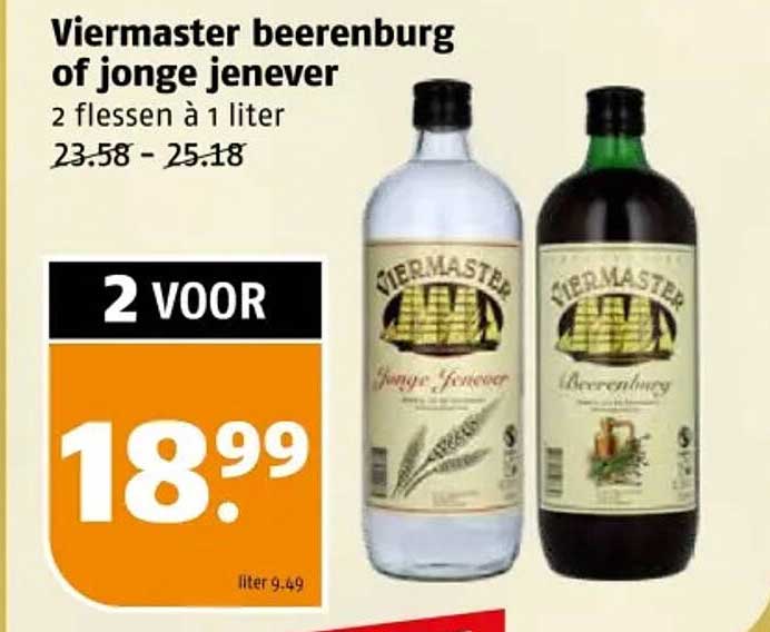 Viermaster beerenburg of jonge jenever