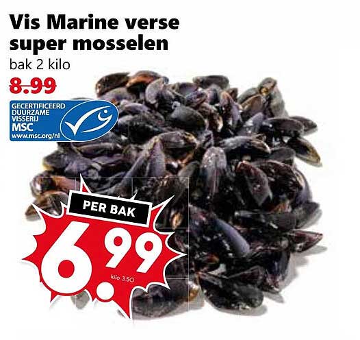 Vis Marine verse super mosselen