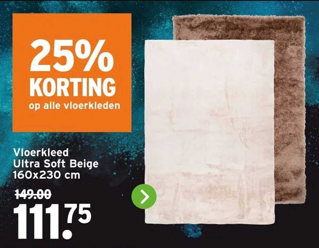 Vloerkleed Ultra Soft Beige 160x230 cm