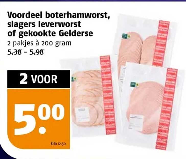 Voordeel boterhamworst, slagers leverworst of gekookte Gelderse