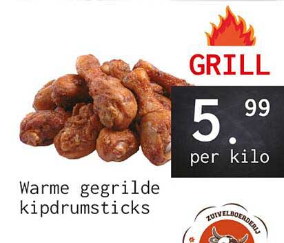 Warme gegrilde kipdrumsticks