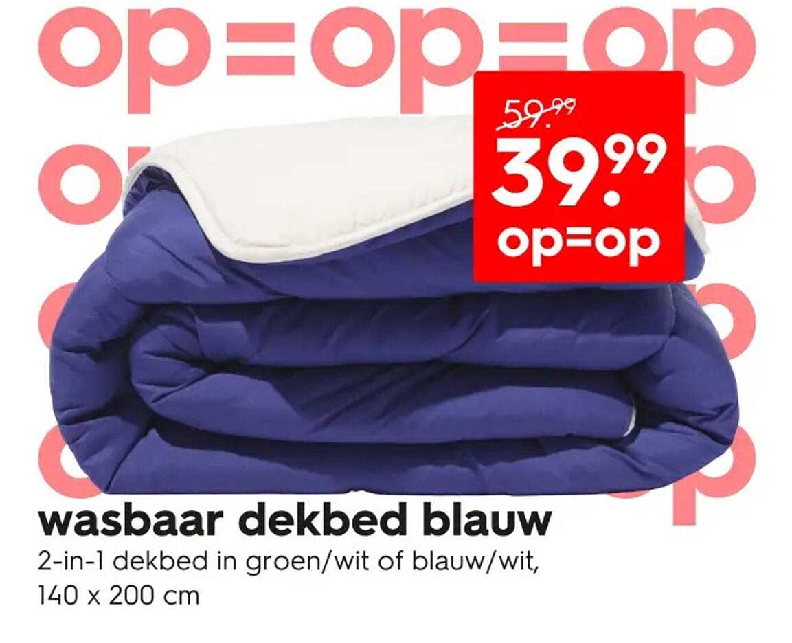 wasbaar dekbed blauw