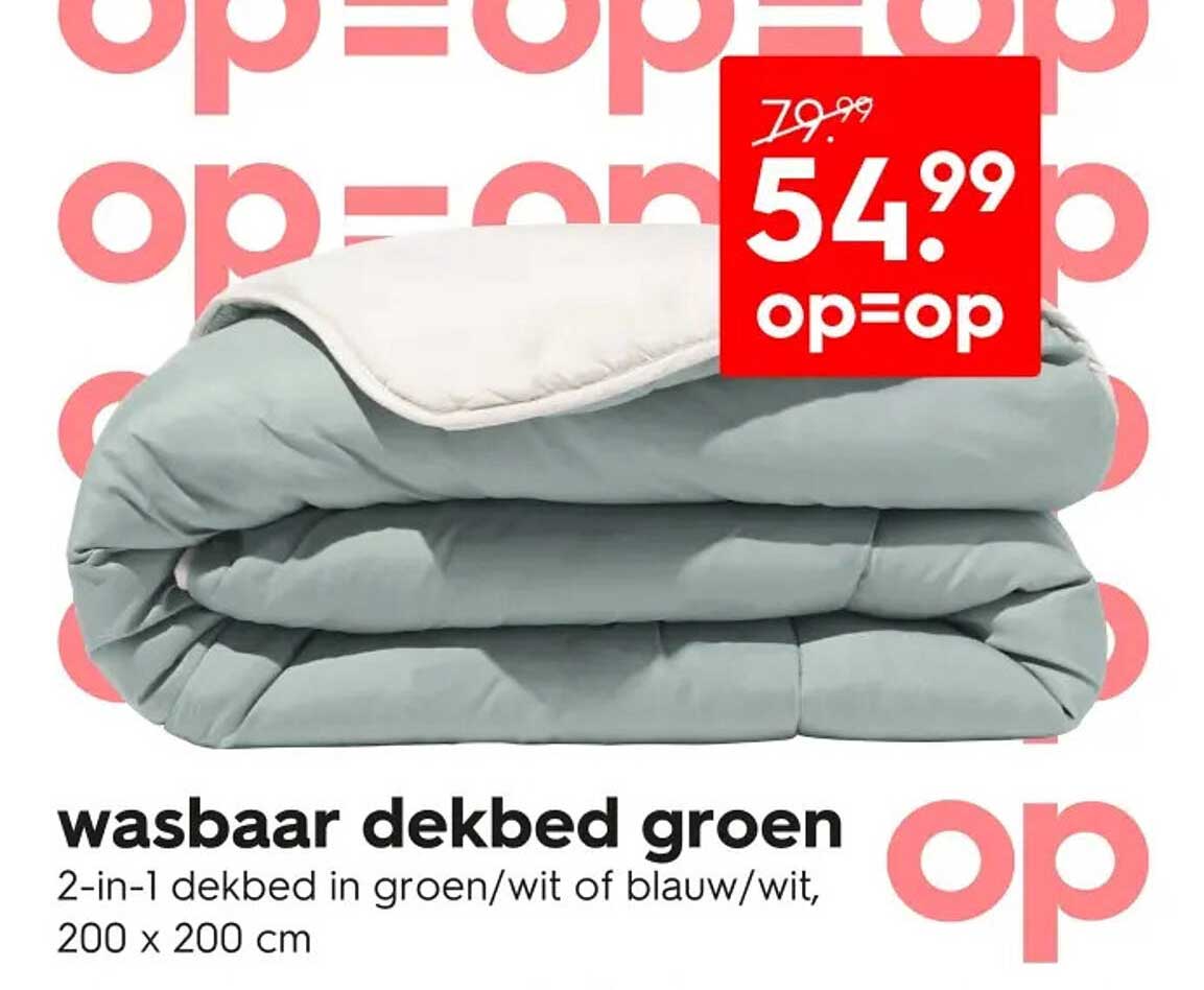 wasbaar dekbed groen