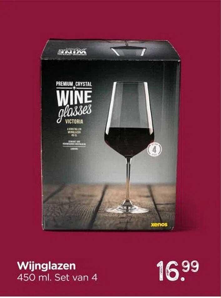 Wijnglazen 450 ml. Set van 4