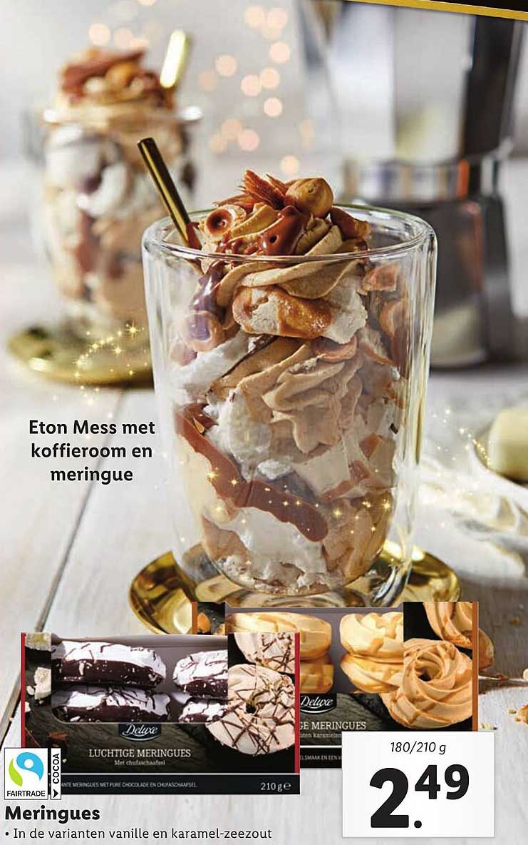 Eton Mess met koffieroom en meringue