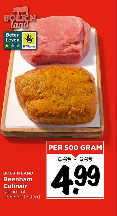 BOER'N LAND Beenham Culinair Naturel of Honing-Mosterd