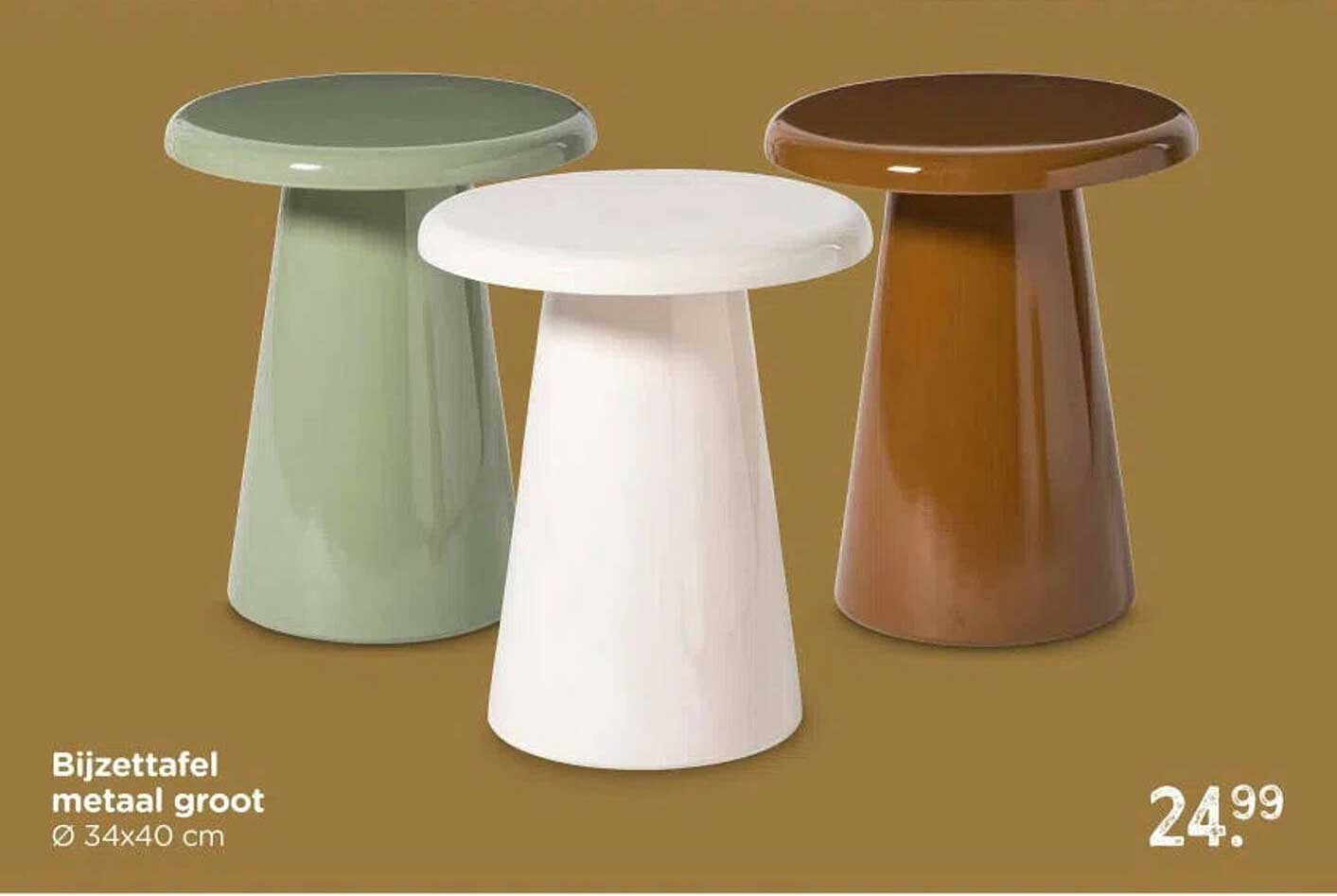 Bijzettafel metaal groot