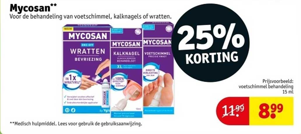 Mycosan** Voor de behandeling van voetschimmel, kalknagels of wratten.