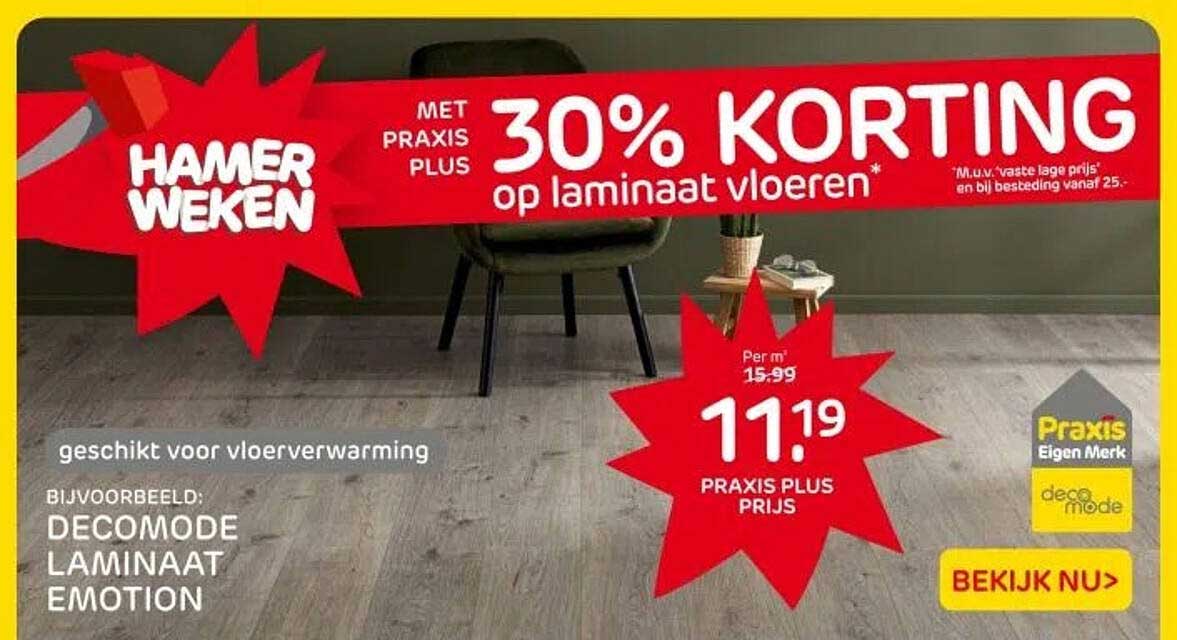 30% KORTING op laminaat vloeren