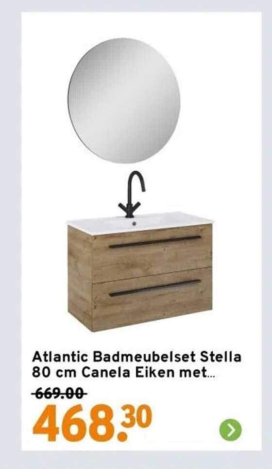 Atlantic Badmeubelset Stella 80 cm Canela Eiken met...