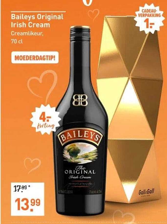 Baileys Original Irish Cream Creamlikeur, 70 cl