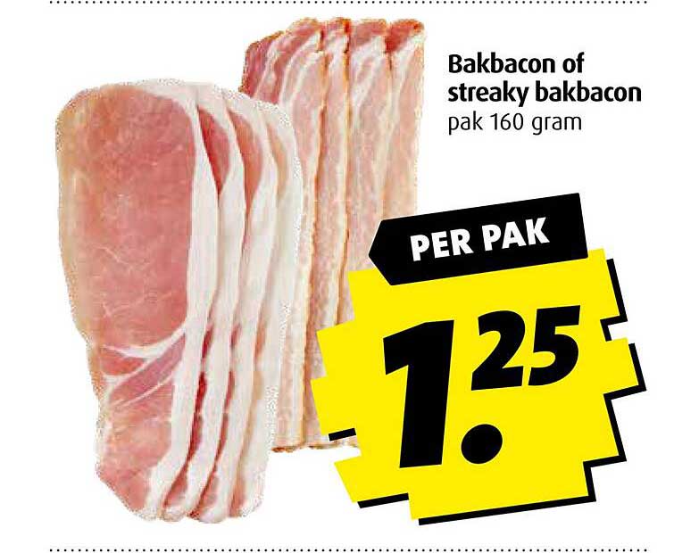 Bakbacon of streaky bakbacon pak 160 gram