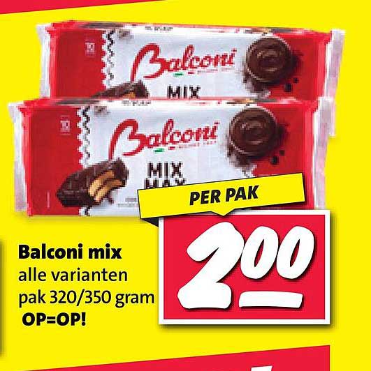 Balconi mix alle varianten pak 320/350 gram OP=OP!