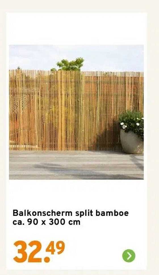 Balkonscherm split bamboe ca. 90 x 300 cm