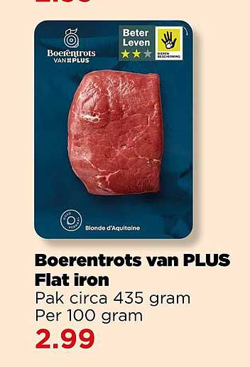 Boerentrots van PLUS Flat iron