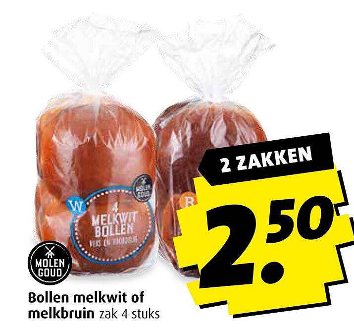 Bollen melkwit of melkbruin zak 4 stuks