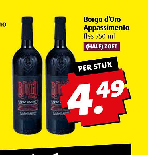 Borgo d’Oro Appassimento fles 750 ml (half zoet)
