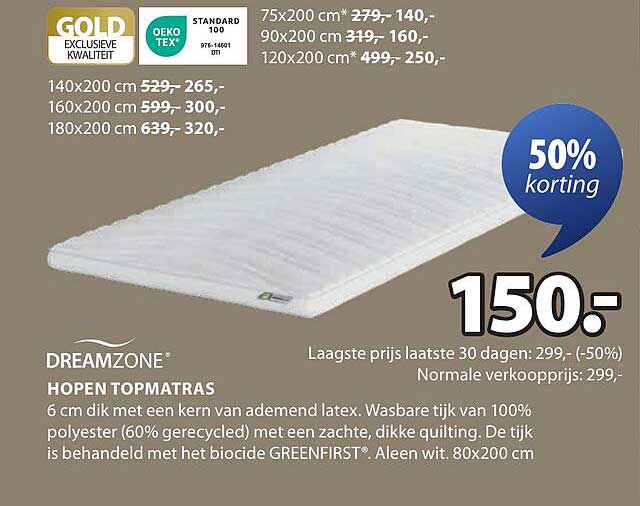 DREAMZONE HOPEN TOPMATRAS