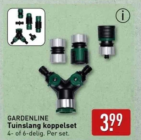 GARDENLINE Tuinslang koppelset 4- of 6-delig. Per set.