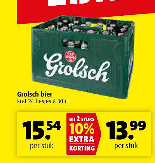 Grolsch bier krat 24 flesjes à 30 cl