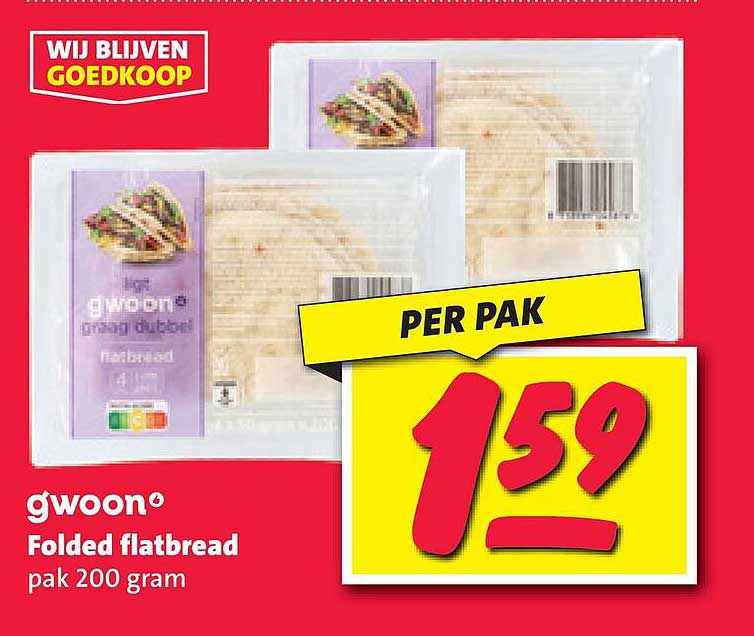 gwoon® Folded flatbread pak 200 gram